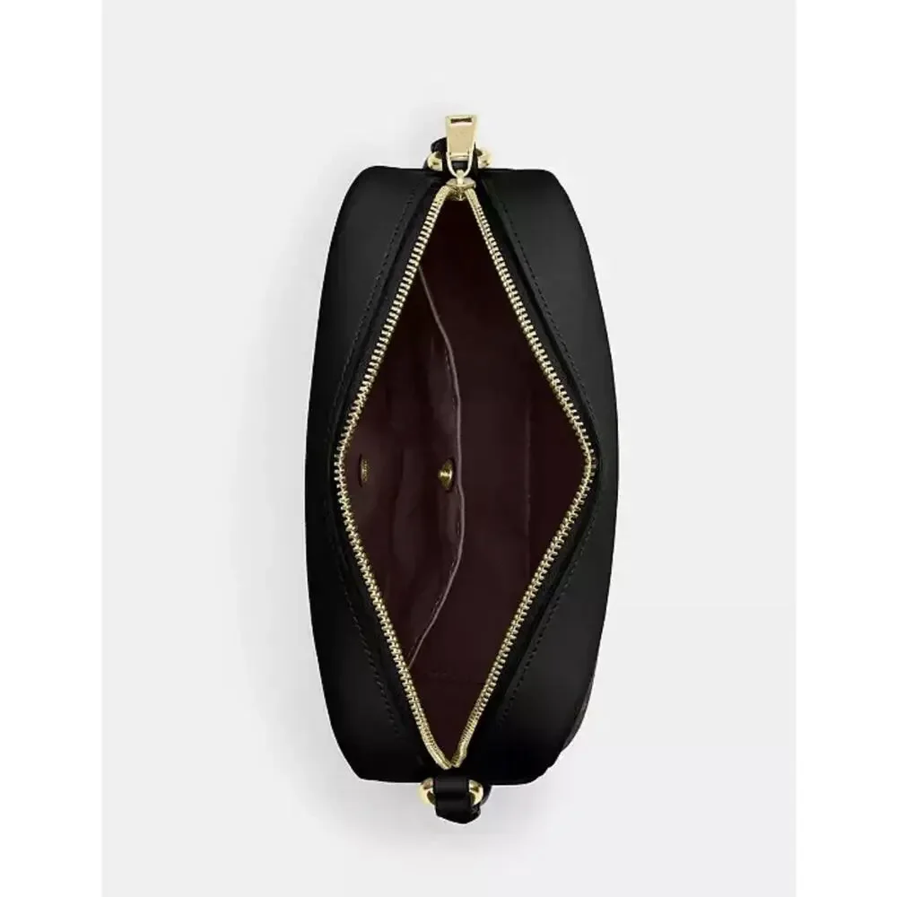 B16-004 NWT Coach Jamie Camera Bag In Signature Canvas Gold/Black Brown
